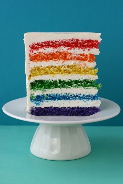 rainbow layer cake via craftzine