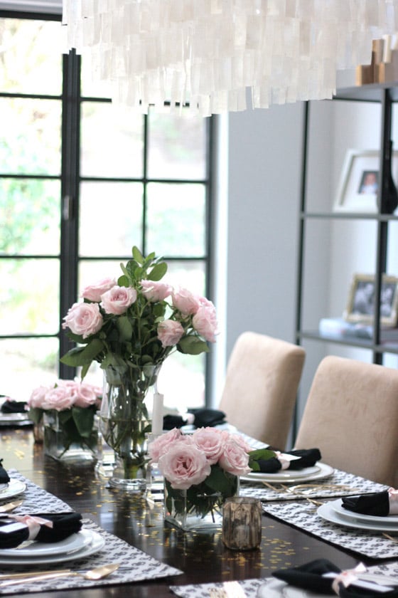 DINNER PARTY TABLE Black, White, Pink & Gold - Erika Brechtel