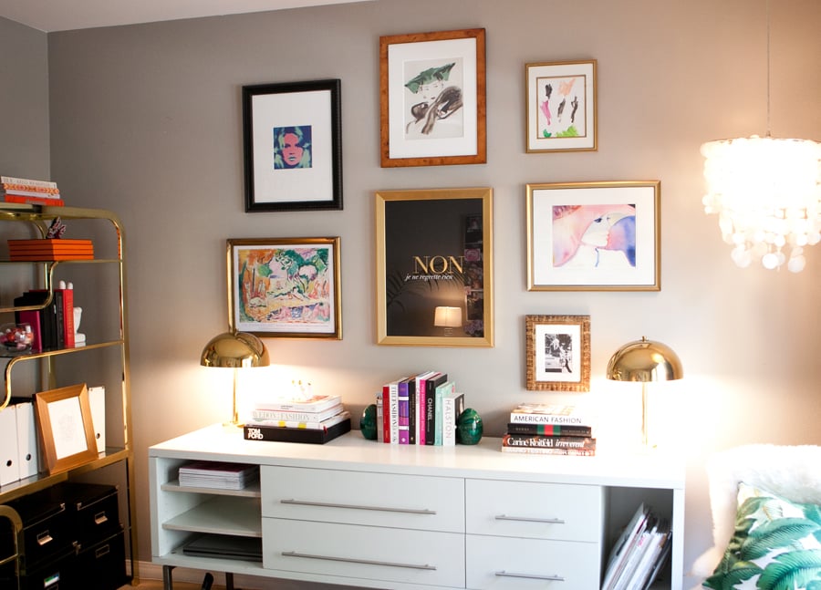 Erika-Brechtel-office-gallery-wall-version-2-Bohemian-Mod-Warhol-Brigitte-Bardot-Matisse-Julie-Christie-kids-art-Martinique-pillow-capiz-pendant-pic-by-Jen-Daigle.jpg