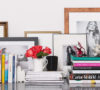 MavensTV shoot vignette styled by Erika Brechtel books flowers magazines feat