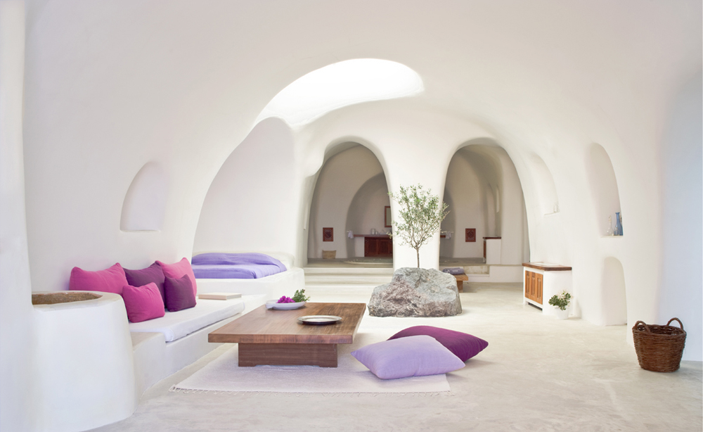 oia cycladic greece greek living architecture interiors minimalist tour minimalism suites cyclades santorini hotel interior rooms hotels luxury island erika