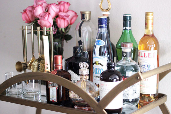 Erika Brechtel how to style a bar cart essentials top shelf