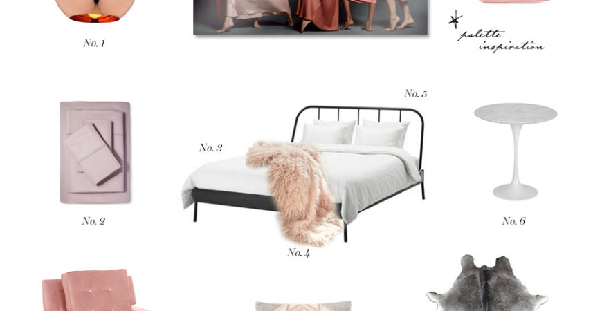 Erika Brechtel bedroom mood blush fur silk mauve gray Vogue