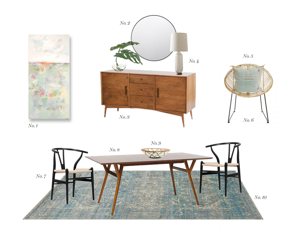 Boho Mid Century Modern Dining Room