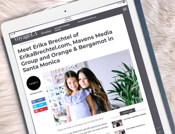 Erika Brechtel feature press mom entrepreneur LA VoyageLA magazine