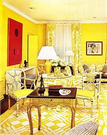 House & Garden 1981 yellow living room