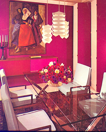 House & Garden 1981 magenta dining room