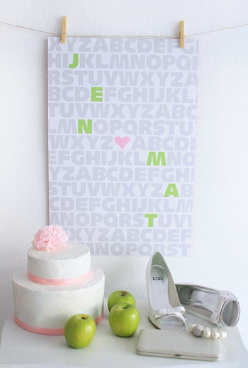 Made By Girl: green apple wedding print