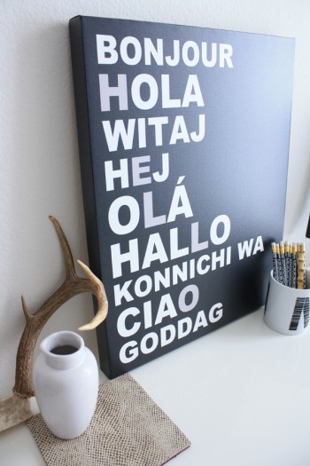 Made By Girl: hello languages canvas