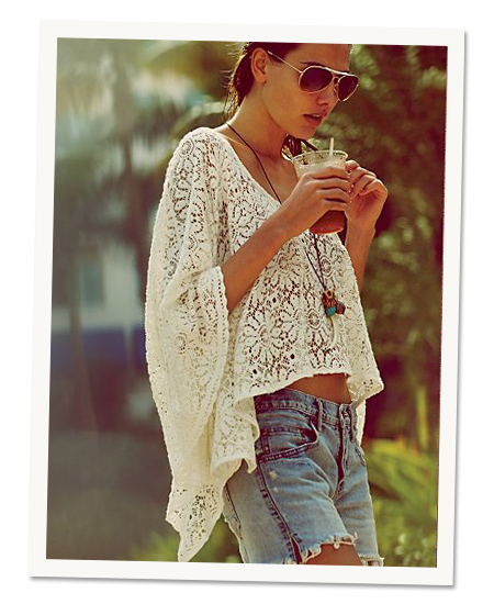 Beach Day: Free People's lace cropped kaftan
