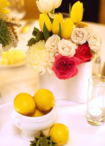Bridal Bliss in Yellow: centerpieces