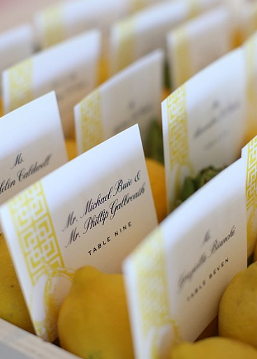 Bridal Bliss in Yellow: escort cards