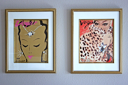 Office Gallery Wall: vintage Vogue illustrated covers