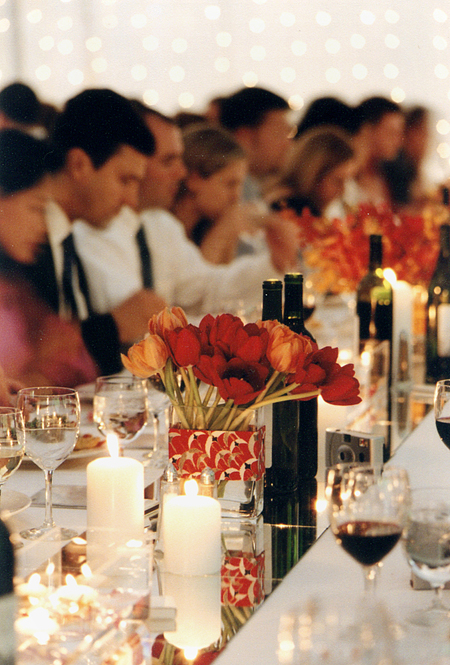 Napa winery wedding: dinner