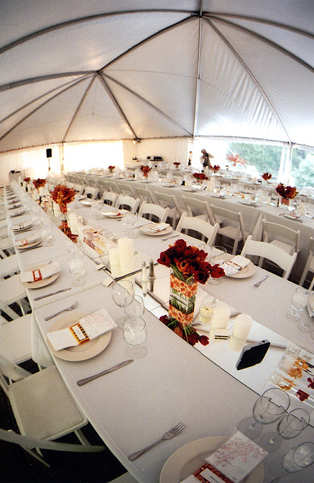 Napa winery wedding: reception tent
