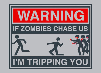 warning zombies sign
