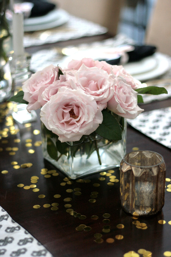 Dinner Party Table Black White Pink Gold Erika Brechtel,Small Space Gardening Tips
