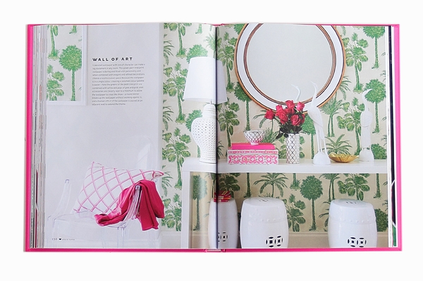 Adore Home magazine book spread green white wallpaper