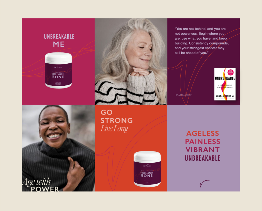 Dr-Vonda-Wright-MD-Unbreakable-rebrand-by-Erika-Brechtel_brand concept